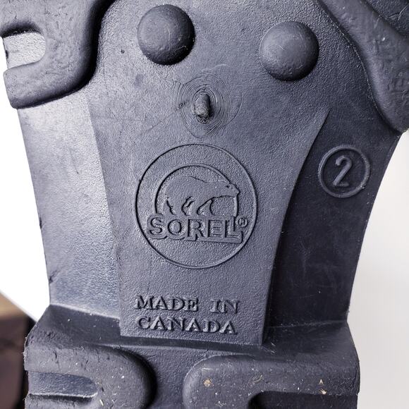 SOREL Kid's Size 2 Insulated Waterproof Winter Snow Boots Leather Rubber Beige - Picture 3 of 16